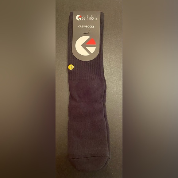 ETHIKA Men's Black Crew Socks - Size Medium 6-8.5 - Picture 2 of 5